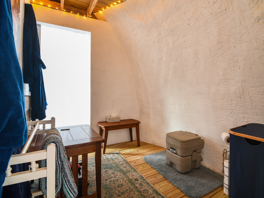 Offgrid bathroom with barn doors offgrid bathroom with chem toilet and barn doors